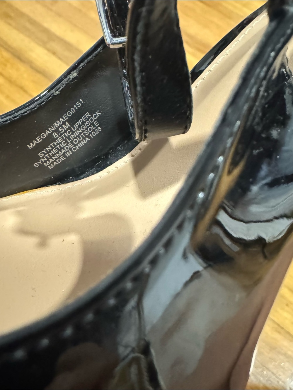 Steve Madden Maegan Black Patent Pointed Slingback Block Heels - Picture 9 of 9
